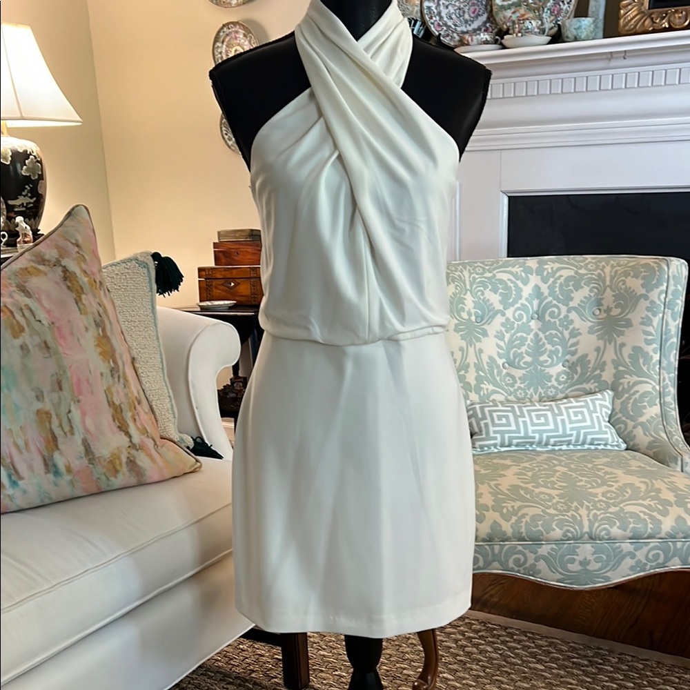 Halston Heritage Strapless Cream Dress